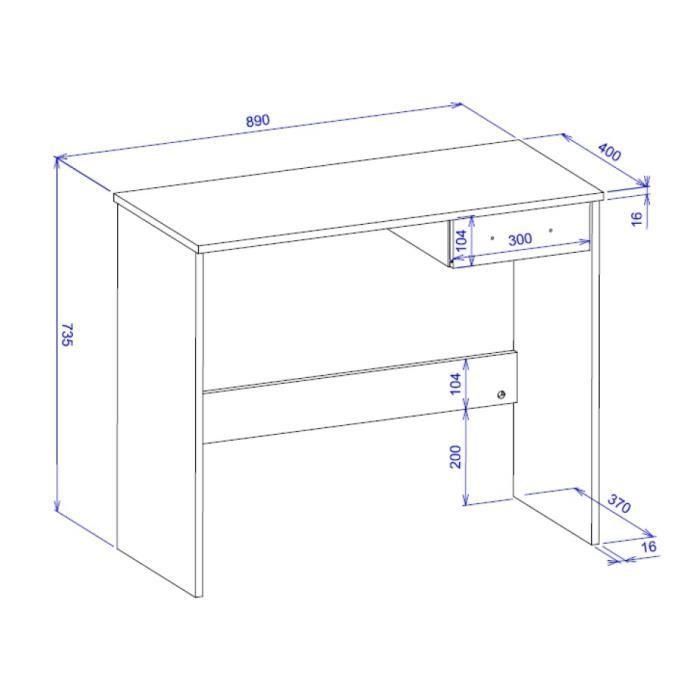 Escritorio Fritz 30 - Tablero de partículas - Decoración roble Sonoma - 89 x 74 x 40 cm 3