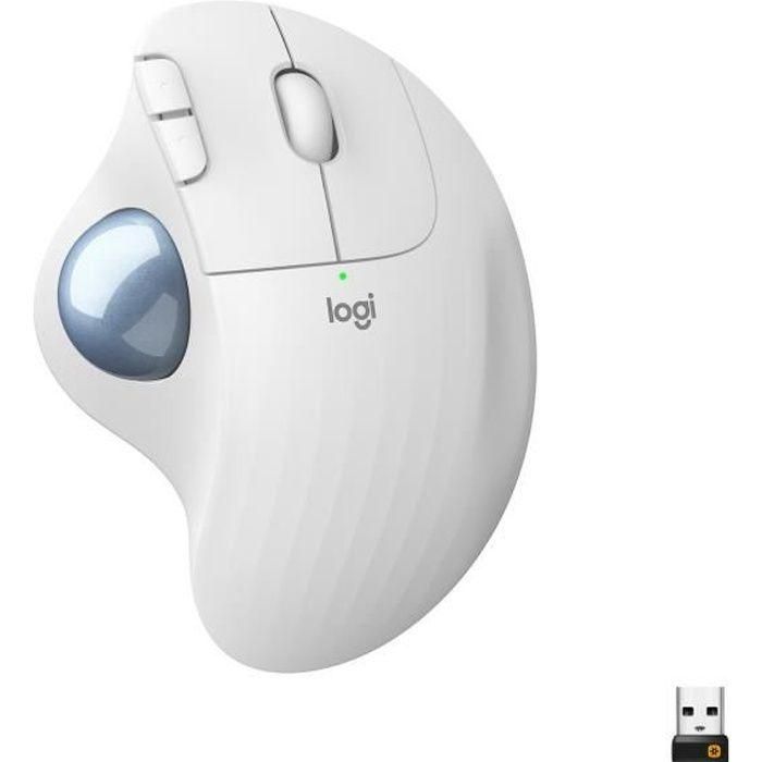 Ratón Trackball Inalámbrico por Bluetooth Logitech ERGO M575/ Hasta 2000 DPI/ Blanco Crudo