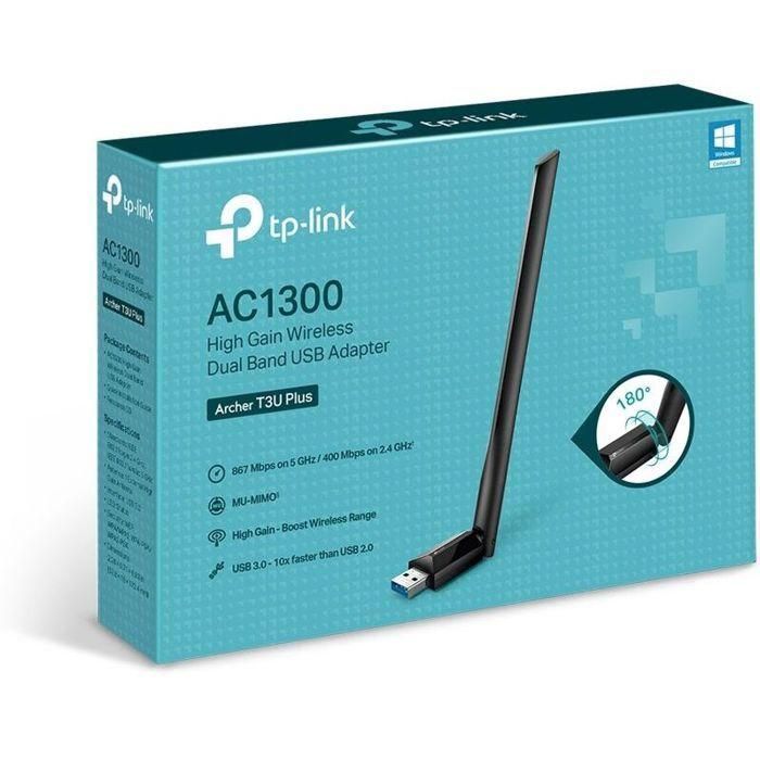 Adaptador USB Wifi TP-Link Archer T3U Plus 867 Mbit/s Negro 1