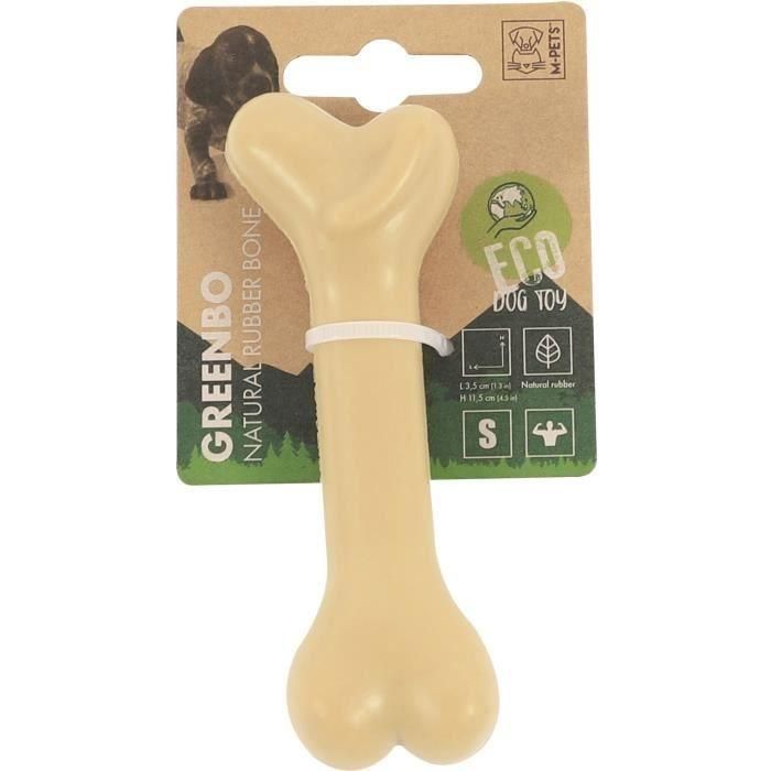 Hueso de caucho - M PETS - GREENBO - Natural S - 11,5 x 3,5 x 2,5 cm - Duradero - Higiene dental