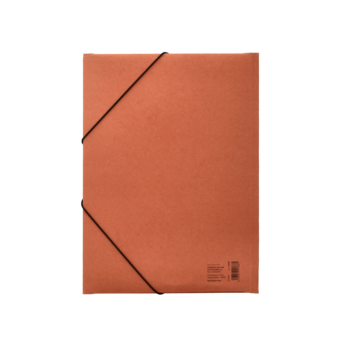 Liderpapel Carpeta de Gomas Tres Solapas Cartón Compacto Folio Color Cuero 4