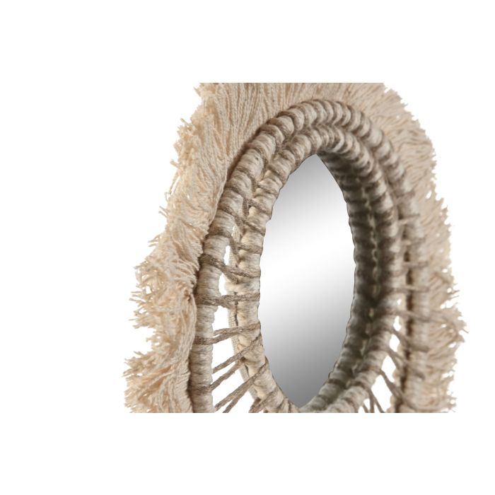 DKD Home Decor Set de 3 Decoracion Pared Boho Blanco Natural 20 x 20 x 1 cm 1