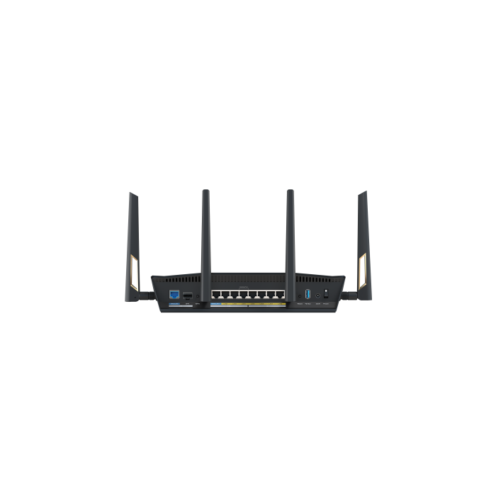 Asus 90IG08V0-MO3N0V Router Inalámbrico Wi-Fi 7 Doble Banda 10 Gigabit Ethernet Negro Gris 5764 Mbit/s 6