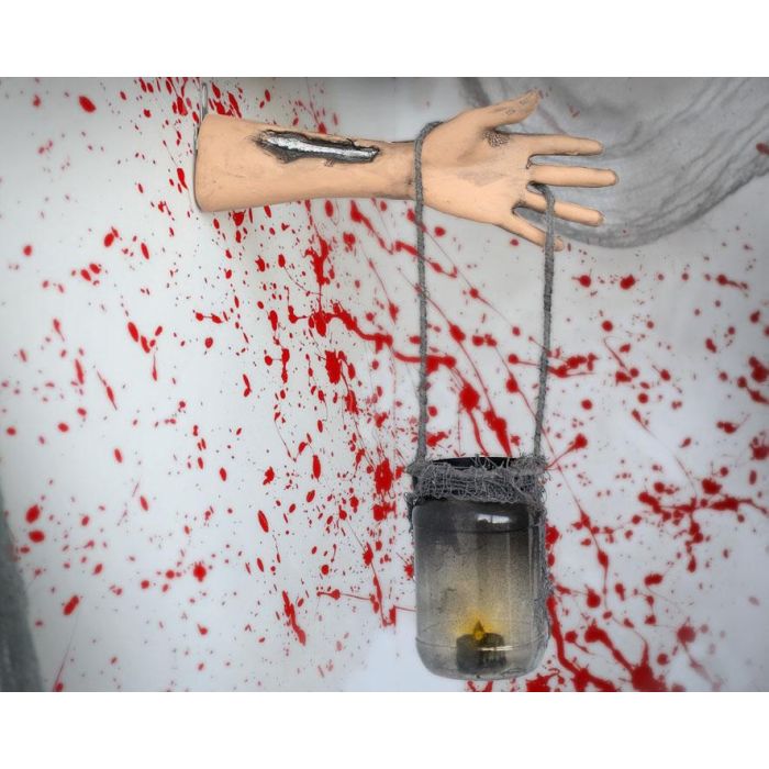 Mano Colgante Zombie con Bote y Luz para Decoración de Terror y Halloween 0 Mano Colgante Zombie con Bote y Luz para Decoración de Terror y Halloween 0