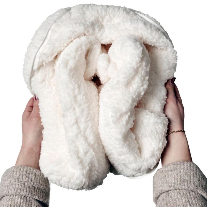 Home Deco Factory Cojín-Manta Sherpa "Amour" Colección Pour Elle - Poliéster 4