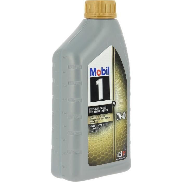 Bidón de aceite de motor - MOBIL1 - 0W-40 FS - 1 L - 4 estaciones 1 Bidón de aceite de motor - MOBIL1 - 0W-40 FS - 1 L - 4 estaciones 1