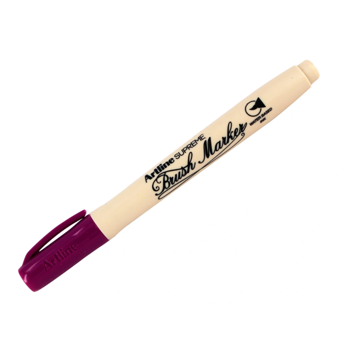 Artline Rotulador Supreme Brush EPFS de Pincel Punta Fina, Tinta Magenta Base Agua 1