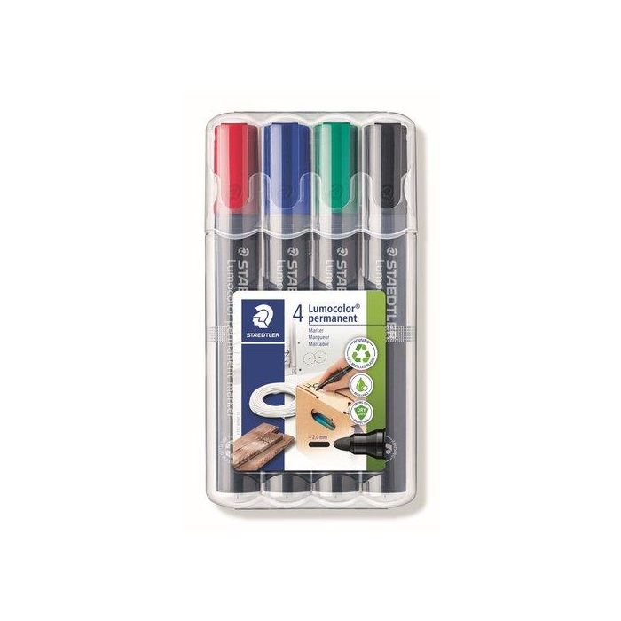 Marcador Permanente Staedtler 352 Lumocolor Conico Estuche De 4