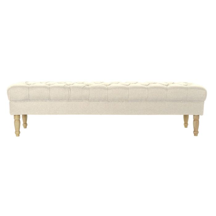 Banqueta Home ESPRIT Crema Poliéster Madera 1 Banqueta Home ESPRIT Crema Poliéster Madera 1