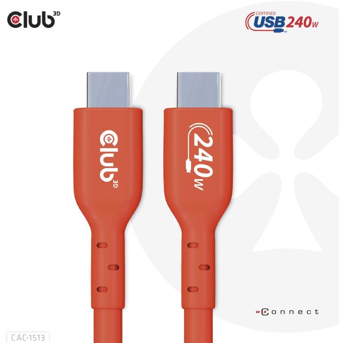 Club3D Kabel USB 2 Typ C PD 240W / 480Mb 3m St/St 2