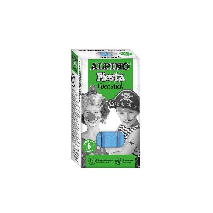 Maquillaje Alpino Fiesta Face Stick Barra De 5 Gr. Azul Cian 6 unidades