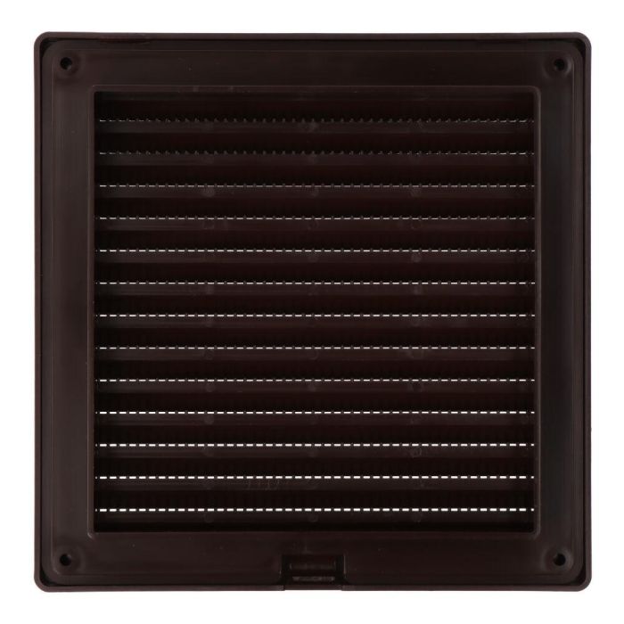 Edm Rejilla ventilación cuadrada empotrable con mosquitera 140x140mm ABS Marrón 1