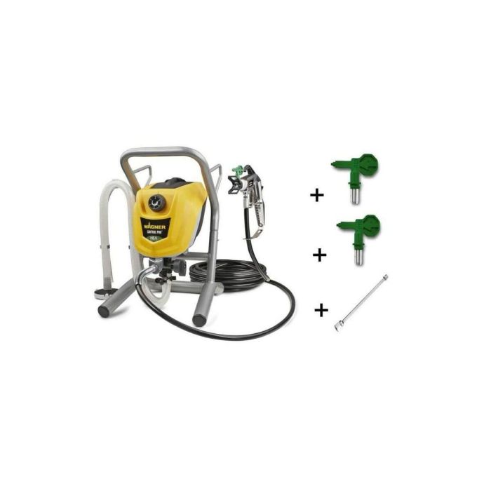 Wagner Control Pro 250M Bomba Pistón Pulverización Sin Aire HEA Alta Eficiencia con 2 Boquillas (Pintura Pared Pro 517) y Extensión 6