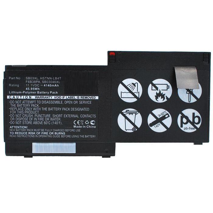 CoreParts Batería Portátil para HP Elitebook 820 G1/G2, 720 G1, 725 G2, Revolve 810 G3, 850 G2 - Li-Pol 45Wh 11.25V 4000mAh Negra