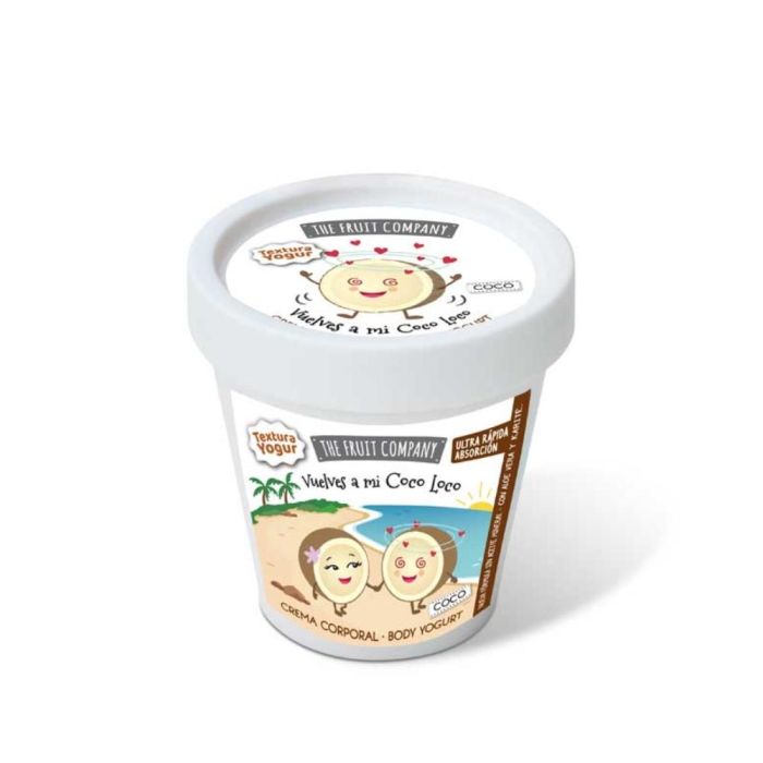The Fruit Company Crema Corporal Coco 200ml - Hidratación Profunda, Aloe Vera, Karité, Absorción Rápida y Sin Parabenos