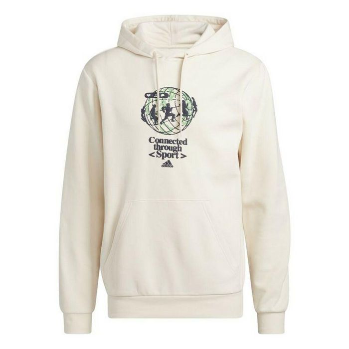 Sudadera con Capucha Hombre Adidas Connected Through Sport Beige Sudadera con Capucha Hombre Adidas Connected Through Sport Beige