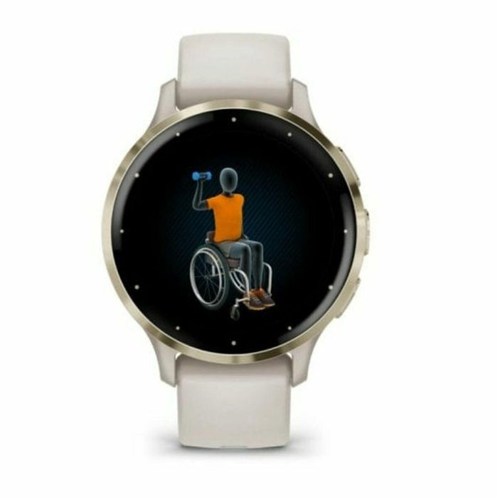 Garmin AAAAL87491 Reloj inteligente con GPS Venu 3S, 30,4 mm (1,2"), acero dorado suave, caja marfil, correa silicona marfil 20