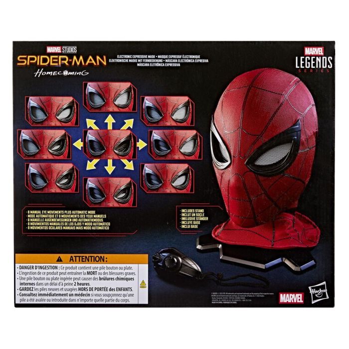 Hasbro Réplica Máscara Spider-Man Homecoming Electrónica de Alta Calidad con Ojos Movibles para Cosplay y Coleccionistas 1