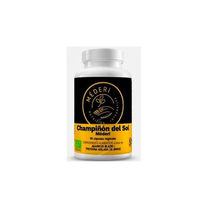MEDERI NUTRICION INTEGRATIVA Champiñón del Sol Eco Agaricus Blazei para Inmunidad 90 Cápsulas Veganas con Beta-glucanos
