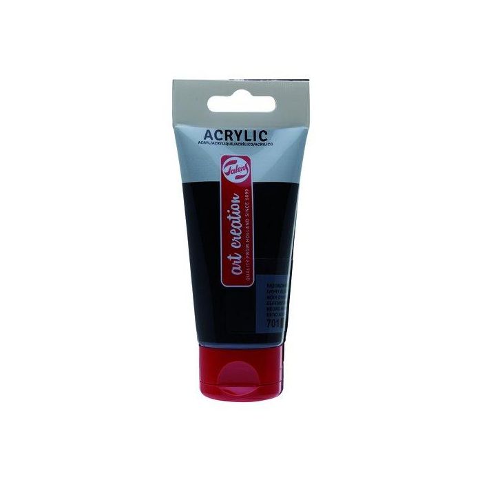 Talens Art Creation 701 Pintura Acrílica Negro Marfil 75 mL Tubo - Calidad Fiable, Secado Rápido, Impermeable, Multisuperficie