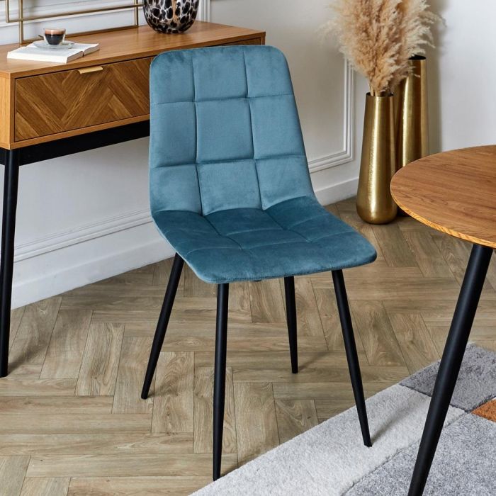 Home Deco Factory Silla Mateo Azul Canard Colección Essentiel 45x52 cm h.88 cm 1