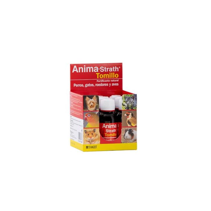 Stangest Anima Strath Tomillo Expositor 9x30 mL - Antitusivo natural para perros, gatos, aves y roedores, mejora resfriados y bronquitis