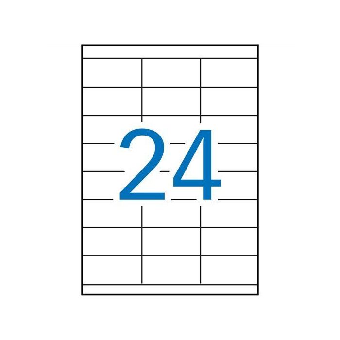 Apli Etiquetas Adhesivas 70x35 mm Blanco para Inkjet y Láser, Pack de 100 Hojas (2.400 Etiquetas)