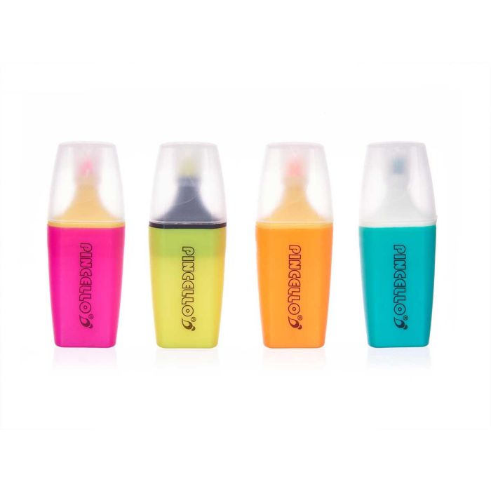 Set 4 Fluorescentes Mini Pincello 16x20.5x1.5 cm - Amarillo, Naranja, Rosa, Verde (24 Unidades) 1 Set 4 Fluorescentes Mini Pincello 16x20.5x1.5 cm - Amarillo, Naranja, Rosa, Verde (24 Unidades) 1