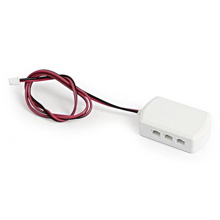 HERRAJES ALK DISTRLED Distribuidor LED 6 Vías Conexión JST, Salidas Faston Macho, Cable 50cm, Plástico Blanco