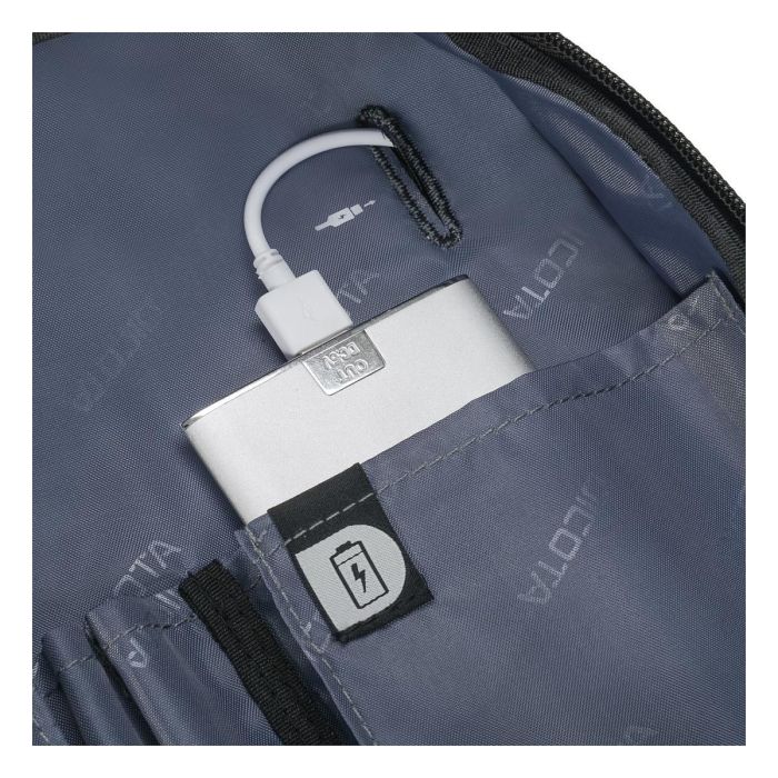 DICOTA Eco Backpack SELECT Mochila para portátil de 17.3 pulgadas, compartimento para portátil, hecha con materiales reciclados, unisex, negro 9