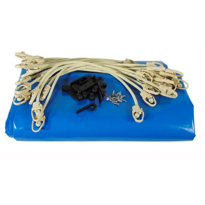 Ubbink OUT7512014 Cobertor de Invierno y Seguridad para Piscina de Madera Rectangular 200x350, Espesor 550g, NF P 90-308 1