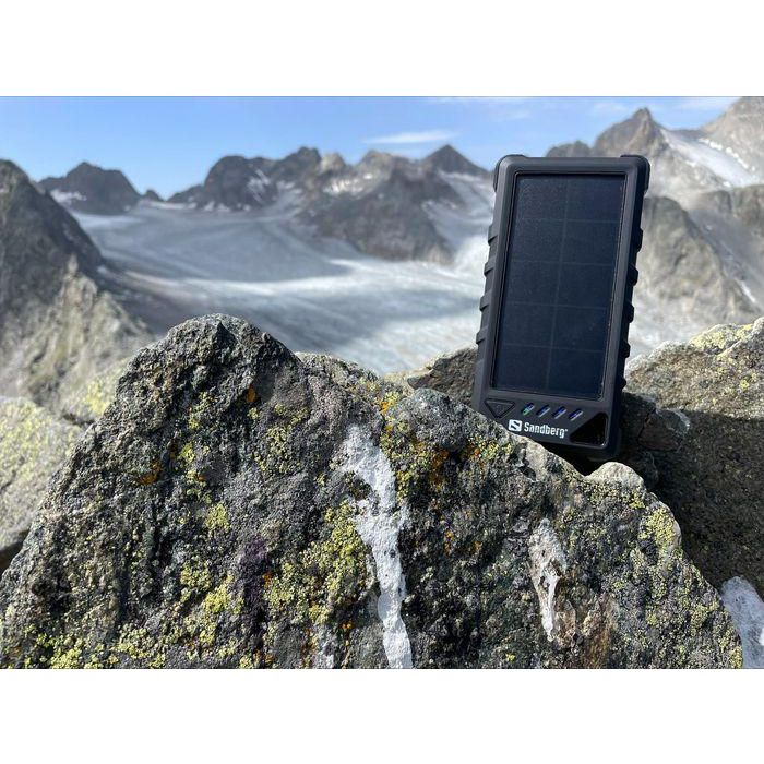 Sandberg Outdoor Solar Powerbank 16000 mAh Impermeable, Batería Externa Portátil con Carga Solar y USB Doble para Teléfonos y Tablets 5 Sandberg Outdoor Solar Powerbank 16000 mAh Impermeable, Batería Externa Portátil con Carga Solar y USB Doble para Teléfonos y Tablets 5
