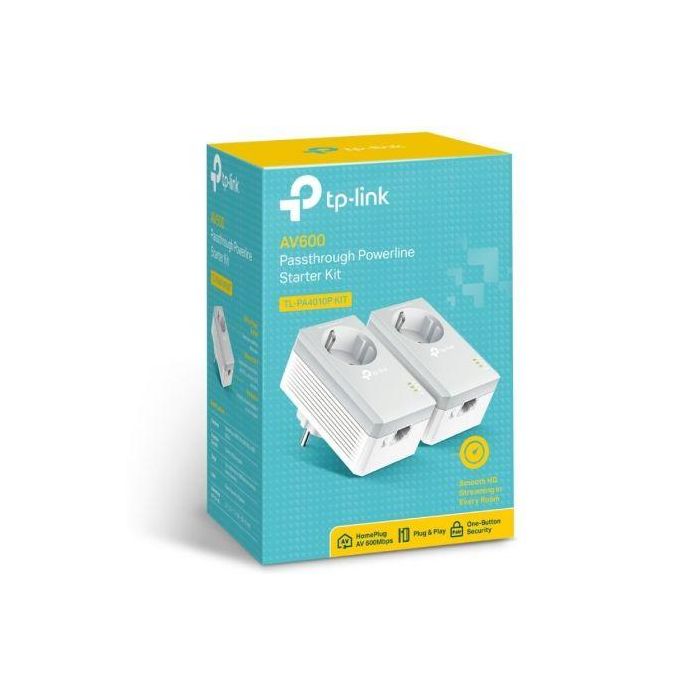 TP-Link TL-PA4010P KIT V5 adaptador de red PowerLine 600 Mbit/s Ethernet Blanco 2 pieza(s) 2 TP-Link TL-PA4010P KIT V5 adaptador de red PowerLine 600 Mbit/s Ethernet Blanco 2 pieza(s) 2