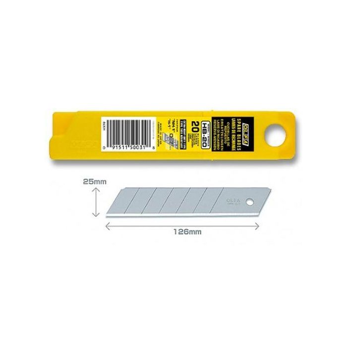 Olfa Repuesto Cutter 100x25 mm - Cuchilla Fracturable 20 Cuchillas Olfa Repuesto Cutter 100x25 mm - Cuchilla Fracturable 20 Cuchillas