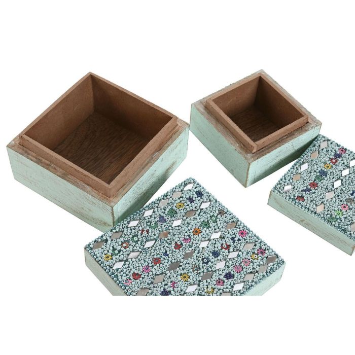 Joyero Indio DKD Home Decor Multicolor 10 x 6 x 10 cm Set de 2 (6 Unidades) 1