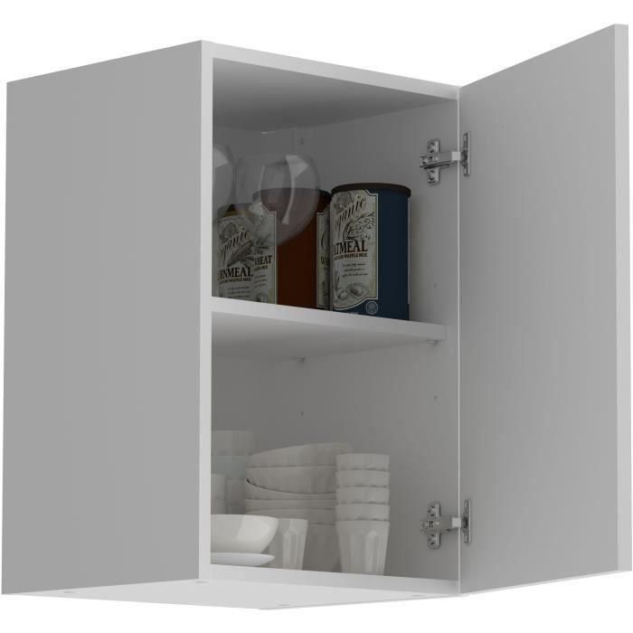 Muebles altos de Oslo 1 puerta + tableta - decoración blanca mate - l 40 x d 36 x h 58 cm 2