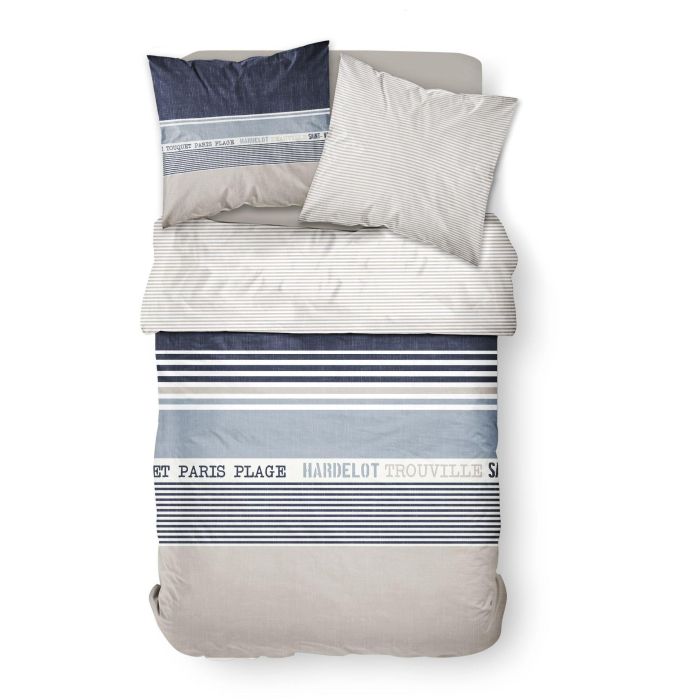 TODAY TOD3574641165802 - Juego de Cama Doble, 220 x 240 cm, 100% Algodón Estampado de Rayas