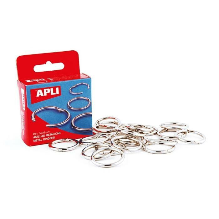 Anillas Apli Plateado Ø 32 mm Encuadernación (10 Unidades) 1 Anillas Apli Plateado Ø 32 mm Encuadernación (10 Unidades) 1