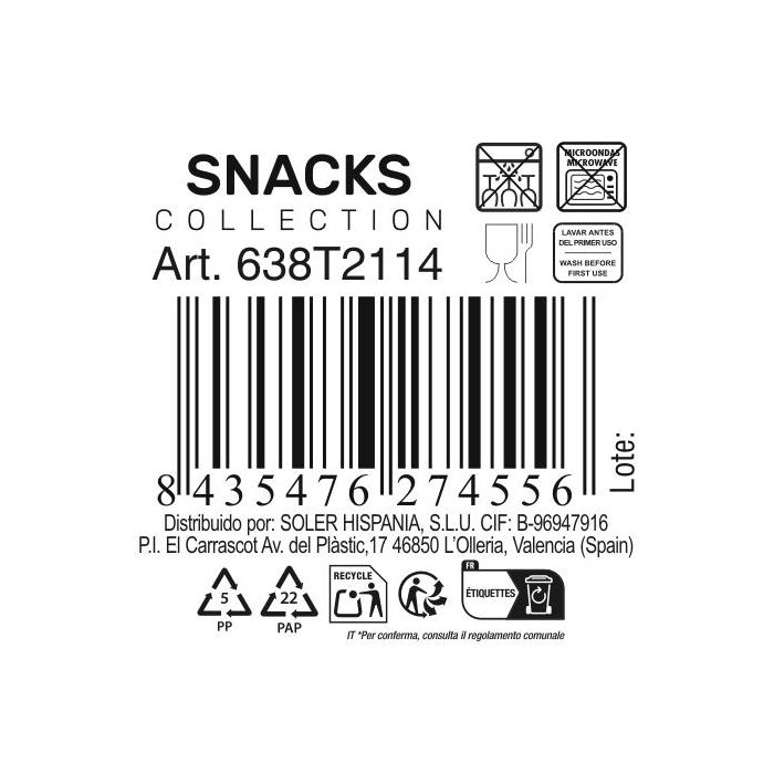 Bolsa Snacks Transparente Inde Ø 14 x 5.5 cm (48 Unidades) 3 Bolsa Snacks Transparente Inde Ø 14 x 5.5 cm (48 Unidades) 3