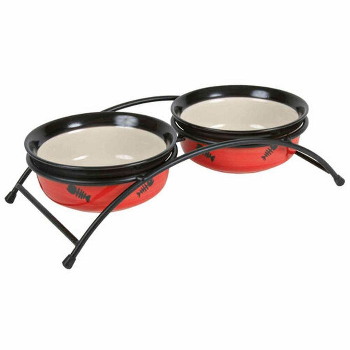 Comedero para Gato Trixie Eat on Feet Negro Rojo Crema Ø 12 cm Metal Cerámica Doble (2 Unidades) 1 Comedero para Gato Trixie Eat on Feet Negro Rojo Crema Ø 12 cm Metal Cerámica Doble (2 Unidades) 1