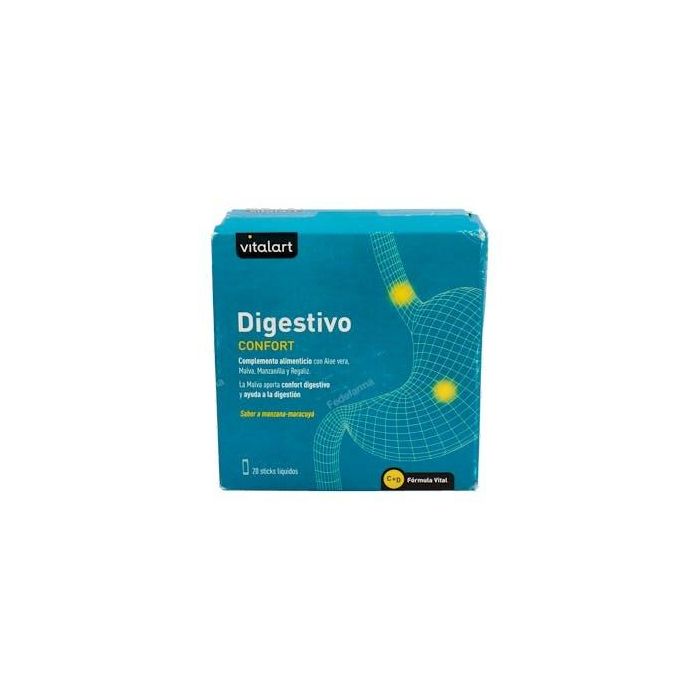 Vitalart Digestivo Confort: Aloe vera, Malva, Manzanilla y Regaliz para el Bienestar Digestivo, 20 sticks