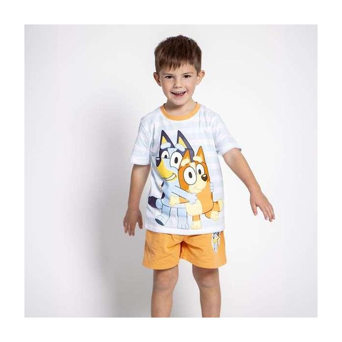 Cerdá Pijama Corto Single Jersey de Bluey para Niños - Talla 4 Años - Color Azul Claro 4