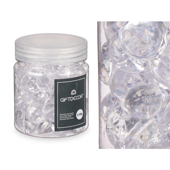 Bote 150Gr Diamante Gr Transparente Giftdecor 6X8CM (32 Unidades) 3 Bote 150Gr Diamante Gr Transparente Giftdecor 6X8CM (32 Unidades) 3