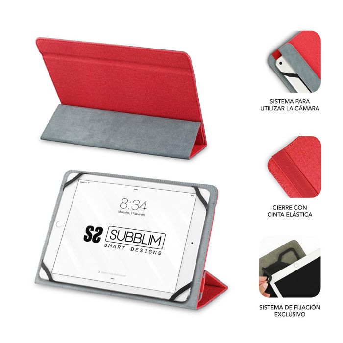 Subblim Universal Freecam Tablet Case 10.1" Red SUB-CUT-2FC002 3