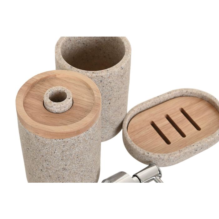 Baño Basicos DKD Home Decor Gris Natural 7.5 x 17 x 7.5 cm Set de 3 (2 Unidades) 2 Baño Basicos DKD Home Decor Gris Natural 7.5 x 17 x 7.5 cm Set de 3 (2 Unidades) 2