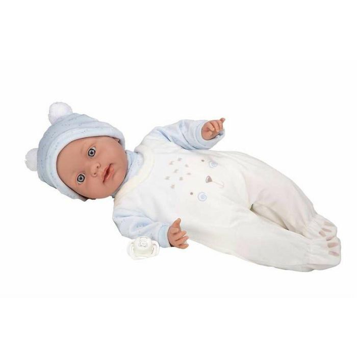 Muñecas Arias Muñeca Elegance Roy, 42 cm, Azul, con Mecanismo de Lloro y Sonidos (Pilas Incluidas, Try Me), Edad +3 años
