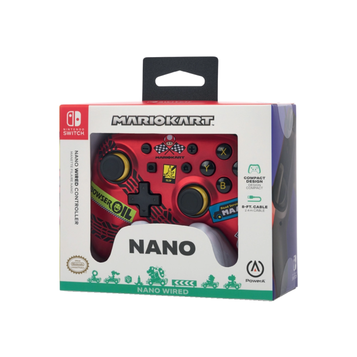 Power a Mando Nano con Cable para Nintendo Switch Mario Kart Racer Red 4