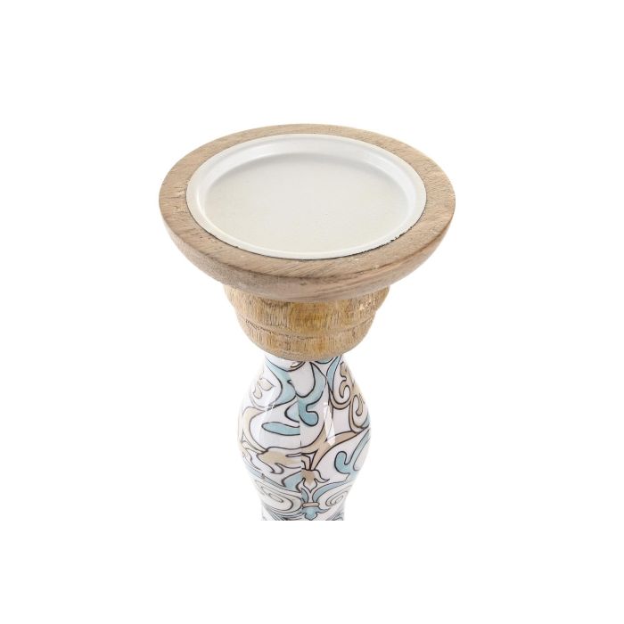 DKD Home Decor Portavela Colonial, Set de 2, Marrón Multicolor, de Madera y Metal, 17x52.5x17 cm 1