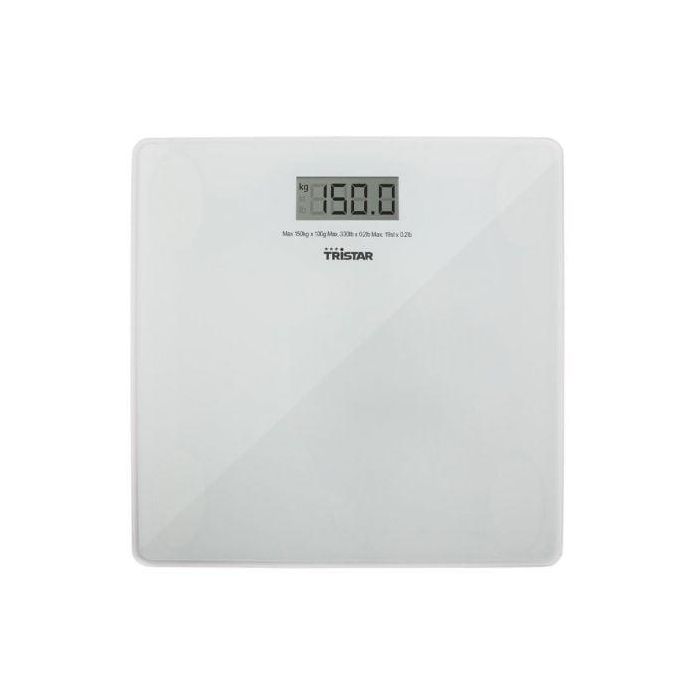 Tristar WG-2419 Báscula de Baño Digital con Pantalla LCD, Cristal Templado, Capacidad 150 kg, Precisión 0.1 kg, Apagado Automático y Base Antideslizante Tristar WG-2419 Báscula de Baño Digital con Pantalla LCD, Cristal Templado, Capacidad 150 kg, Precisión 0.1 kg, Apagado Automático y Base Antideslizante