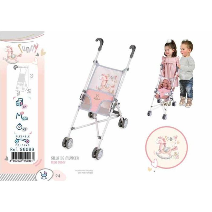 Silla de muñeca plegable - rosa - para muñecas de hasta 48 cm. 1